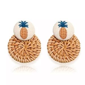 Handmade bamboo dangle earrings for women